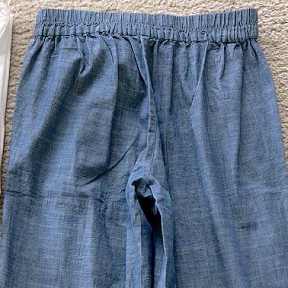 J. Crew Chambray Tie Waist Wide Leg Pants - Picture 7 of 9